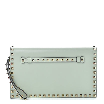 Valentino Garavani Nappa Rockstud Wristlet Clutch Water Green 1 of 6