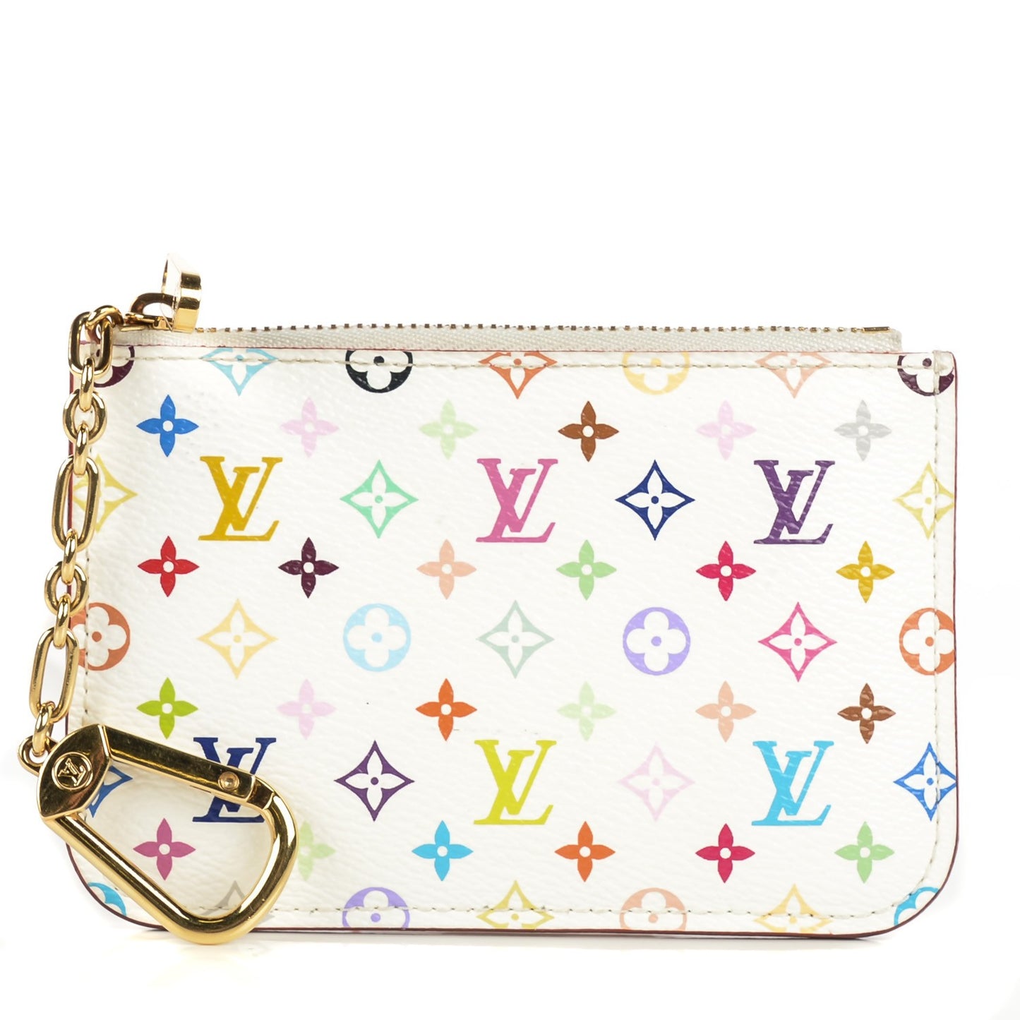Monogram Multicolor Key Pouch White Litchi