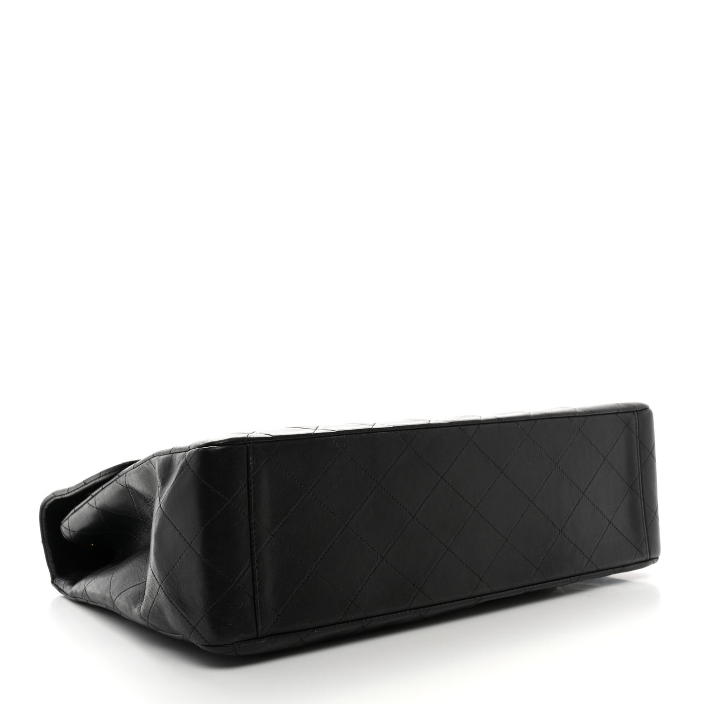 Lambskin Quilted XL Jumbo Single Flap Black
