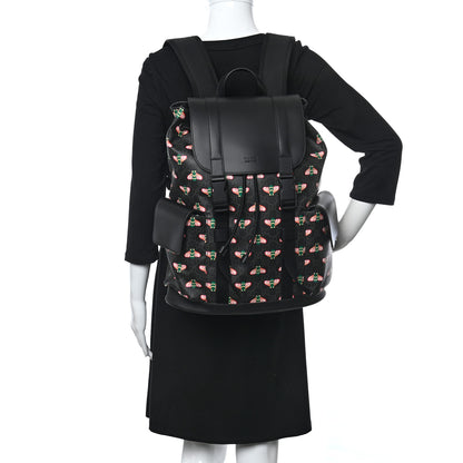 Gucci Soft GG Supreme Monogram Bee Multicolor Appia Calfskin Double Buckle Backpack Black Multicolor 2 of 11