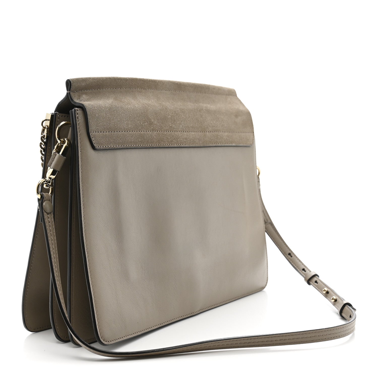 Chloe Calfskin Suede Medium Faye Shoulder Bag Motty Grey 3 of 19