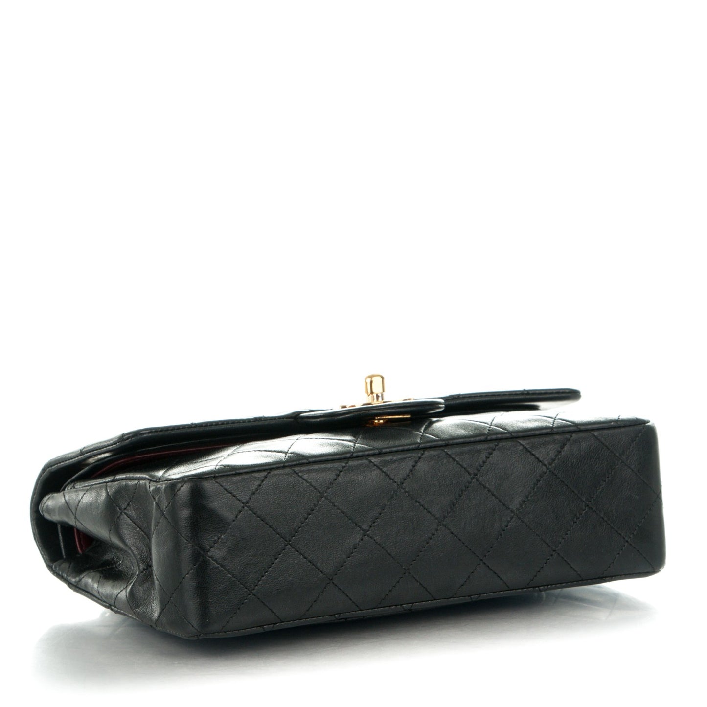 Lambskin Quilted Small Double Flap Black