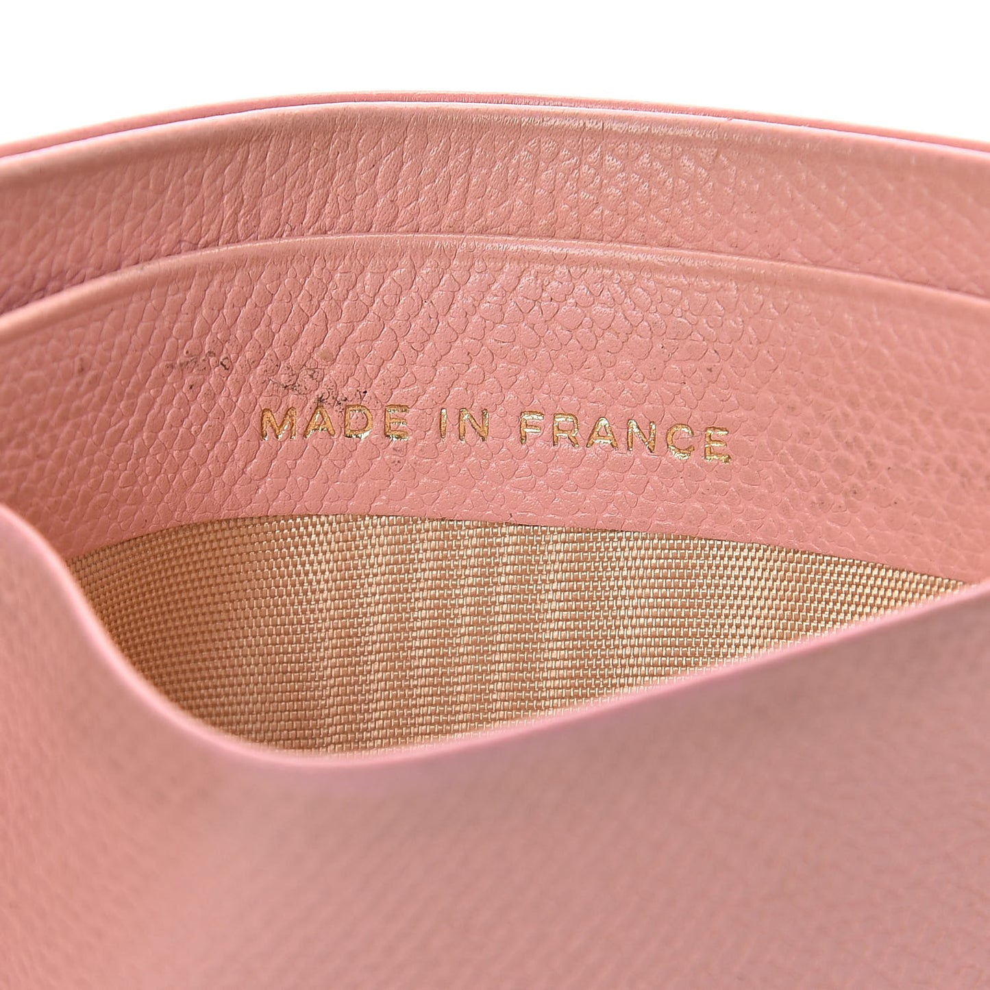 Calfskin CC Button Card Holder Case Pink