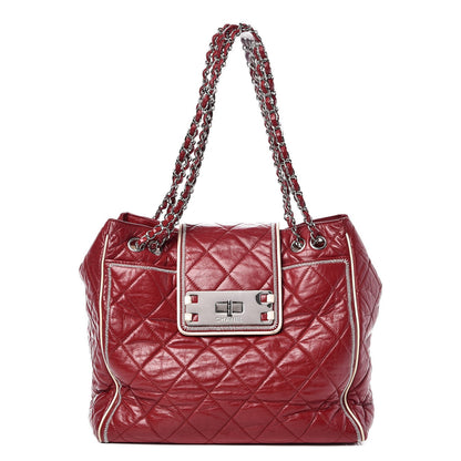 Chanel Lambskin Large North South Accordion Tote Bordeaux 1 of 7