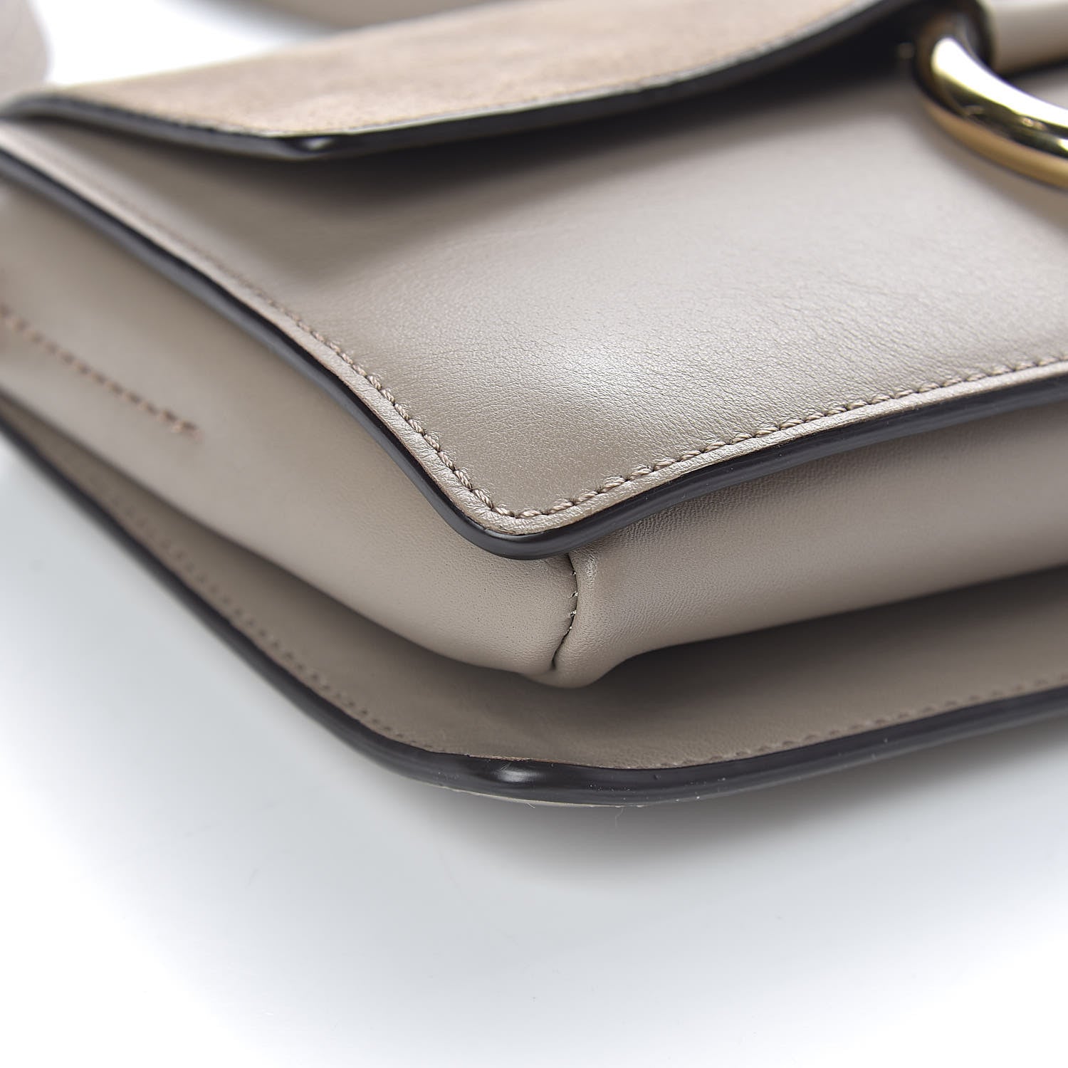 Chloe Suede Calfskin Small Faye Shoulder Bag Motty Grey 13 of 15
