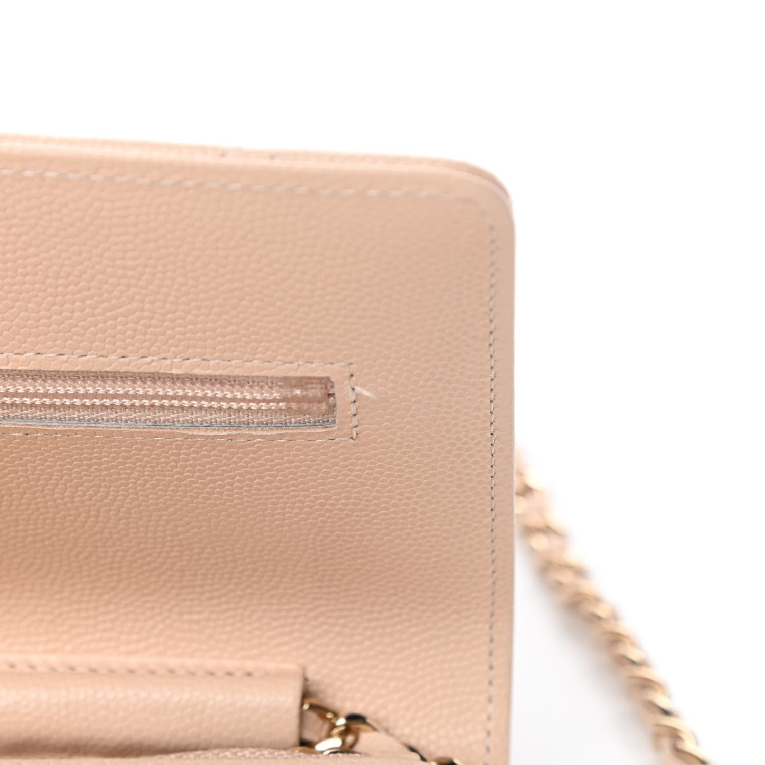 Chanel Caviar Quilted Coco Candy Wallet On Chain WOC Beige 12 of 13