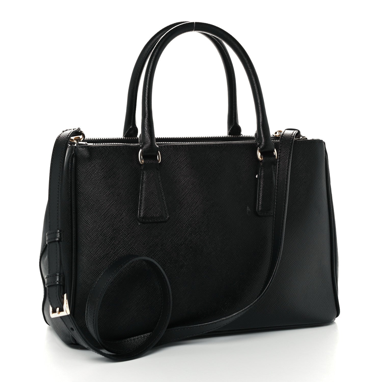 Prada Saffiano Small Galleria Double Zip Tote Black 3 of 11