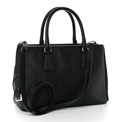 Prada Saffiano Small Galleria Double Zip Tote Black 3 of 11