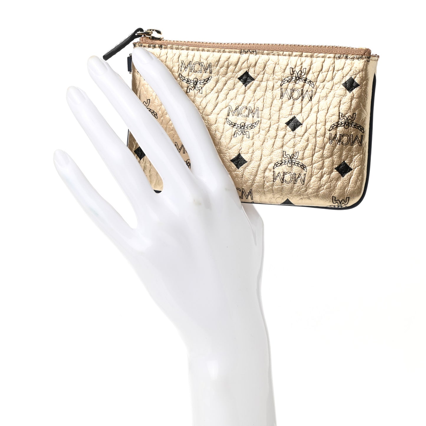 Metallic Visetos Zip Pouch Gold