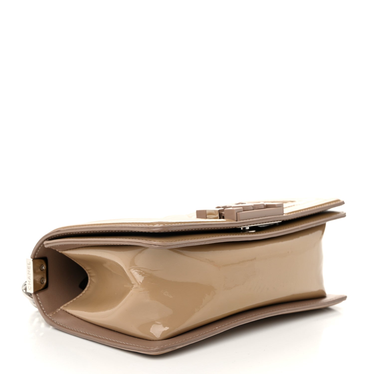 Chanel Patent Calfskin Small Boy Flap Plexiglass Beige 4 of 10