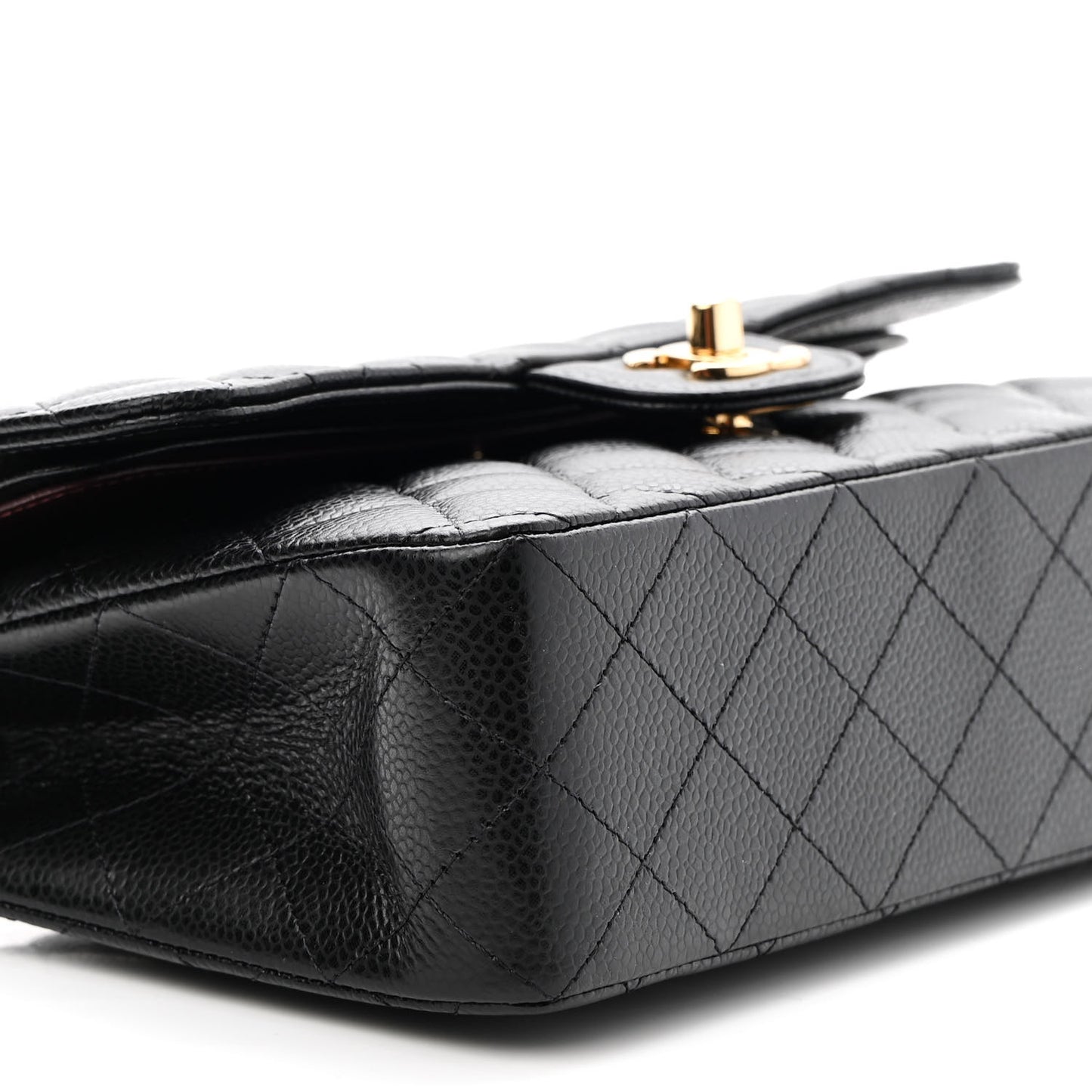Caviar Quilted Small Double Flap Black