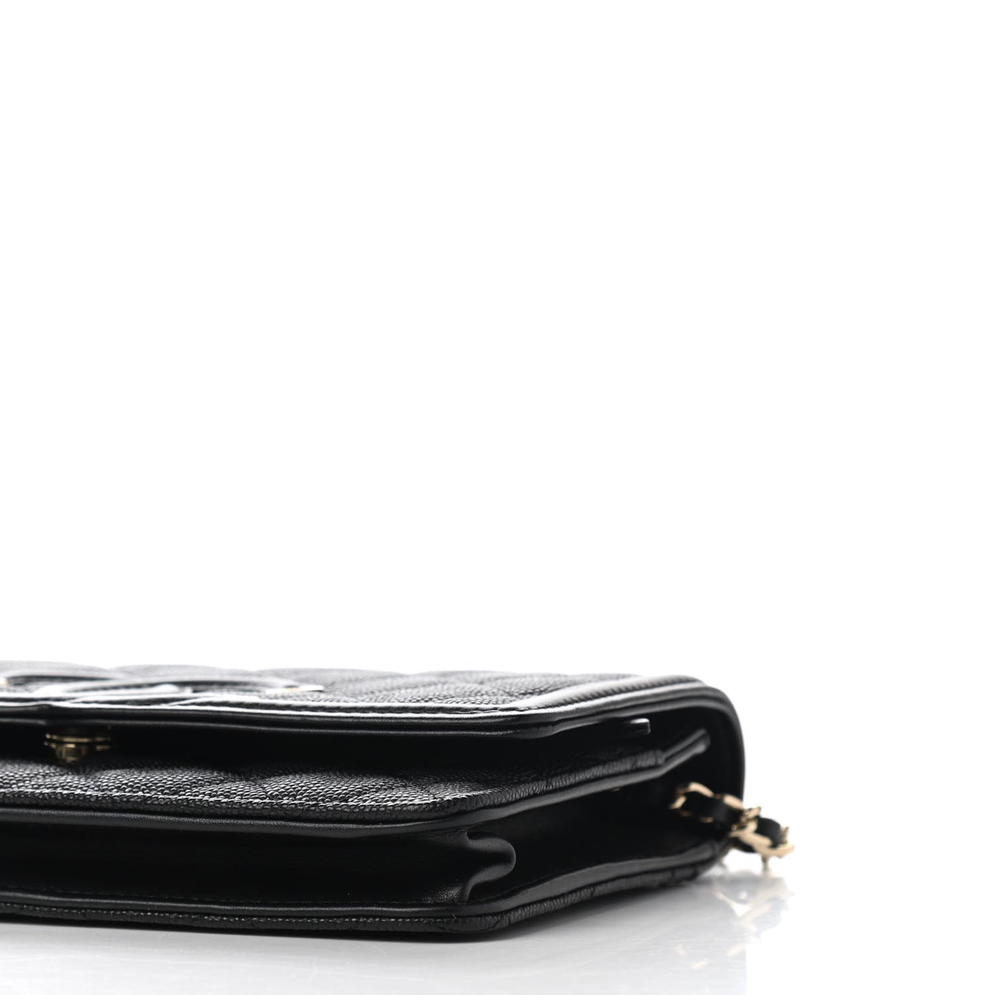 Caviar Quilted CC Filigree Wallet On Chain WOC Black