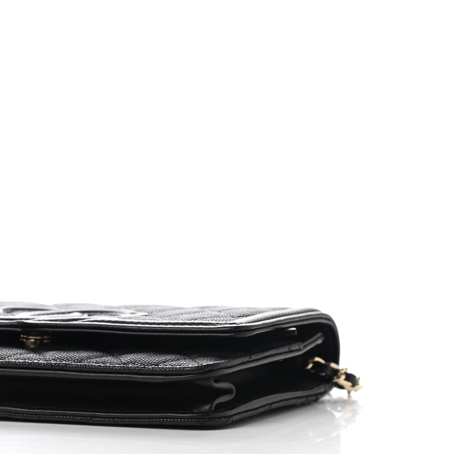 Chanel Caviar Quilted CC Filigree Wallet On Chain WOC Black 12 of 14