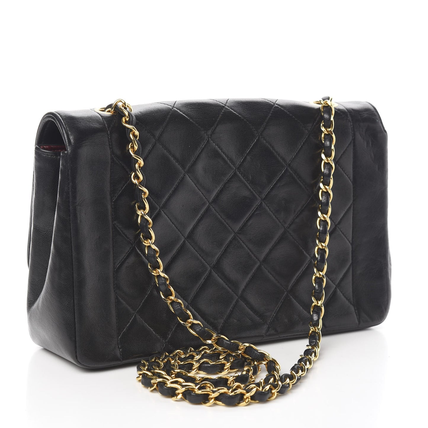 Lambskin Quilted Medium Single Flap Black