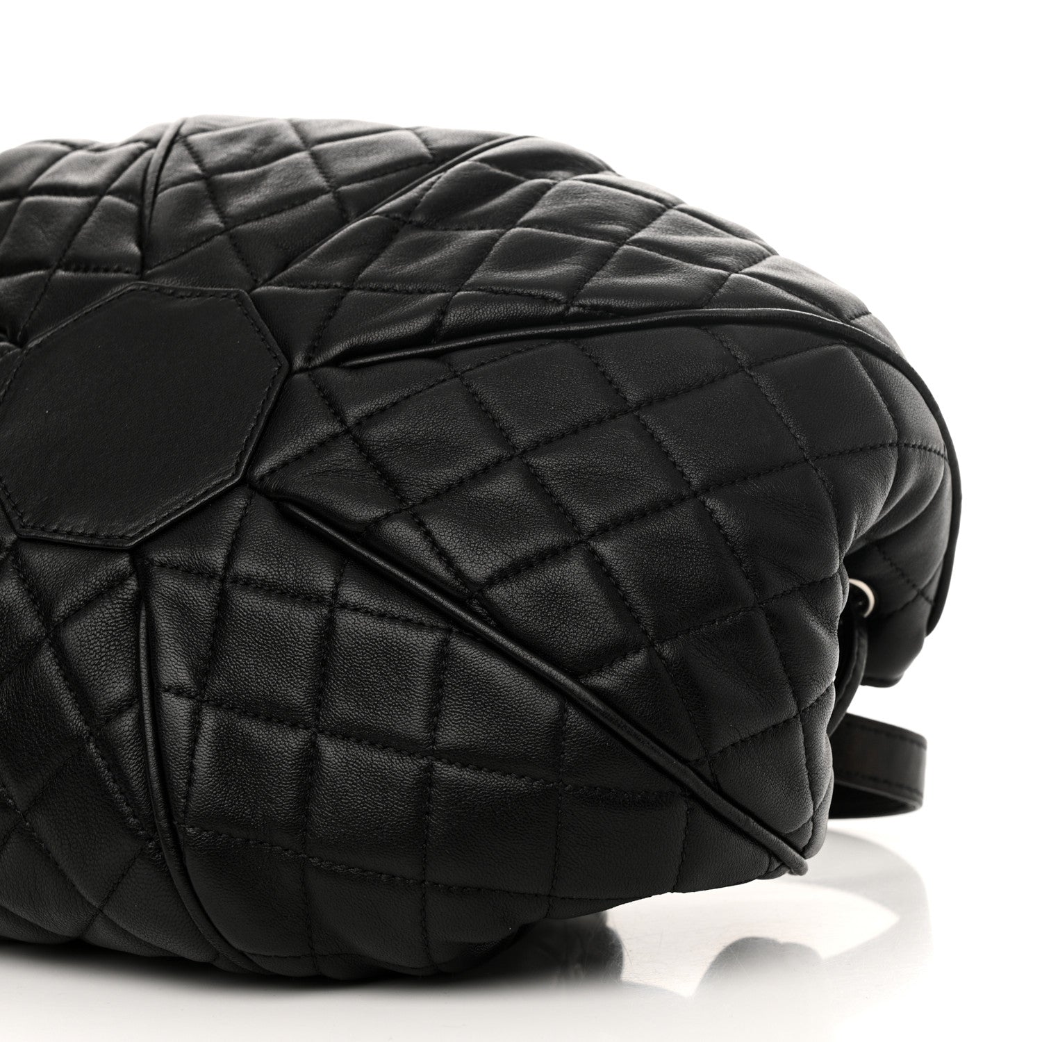 Chanel Calfskin Quilted Drawstring Sac Cordon Bag Black 9 of 9