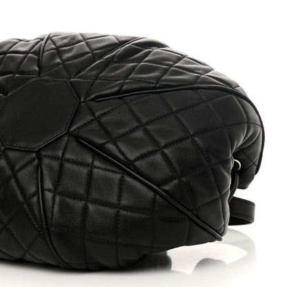 Chanel Calfskin Quilted Drawstring Sac Cordon Bag Black 9 of 9