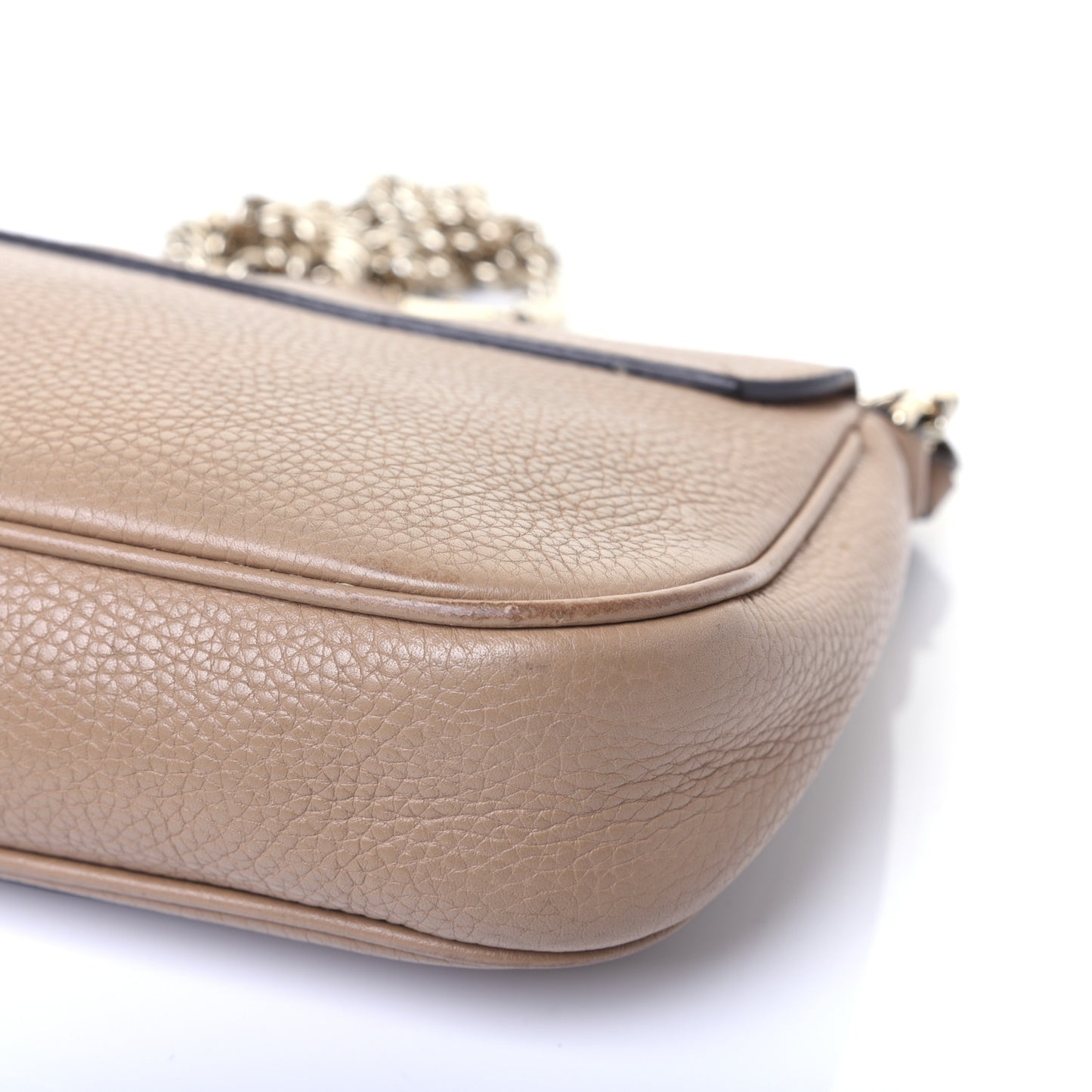 Pebbled Calfskin Medium Soho Flap Crossbody Camelia