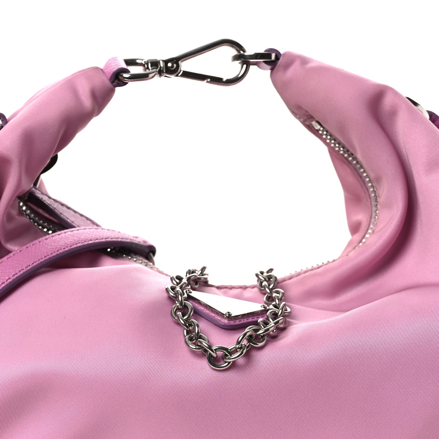 Prada Tessuto Nylon Saffiano Re-Edition 2006 Shoulder Bag Pink 9 of 13