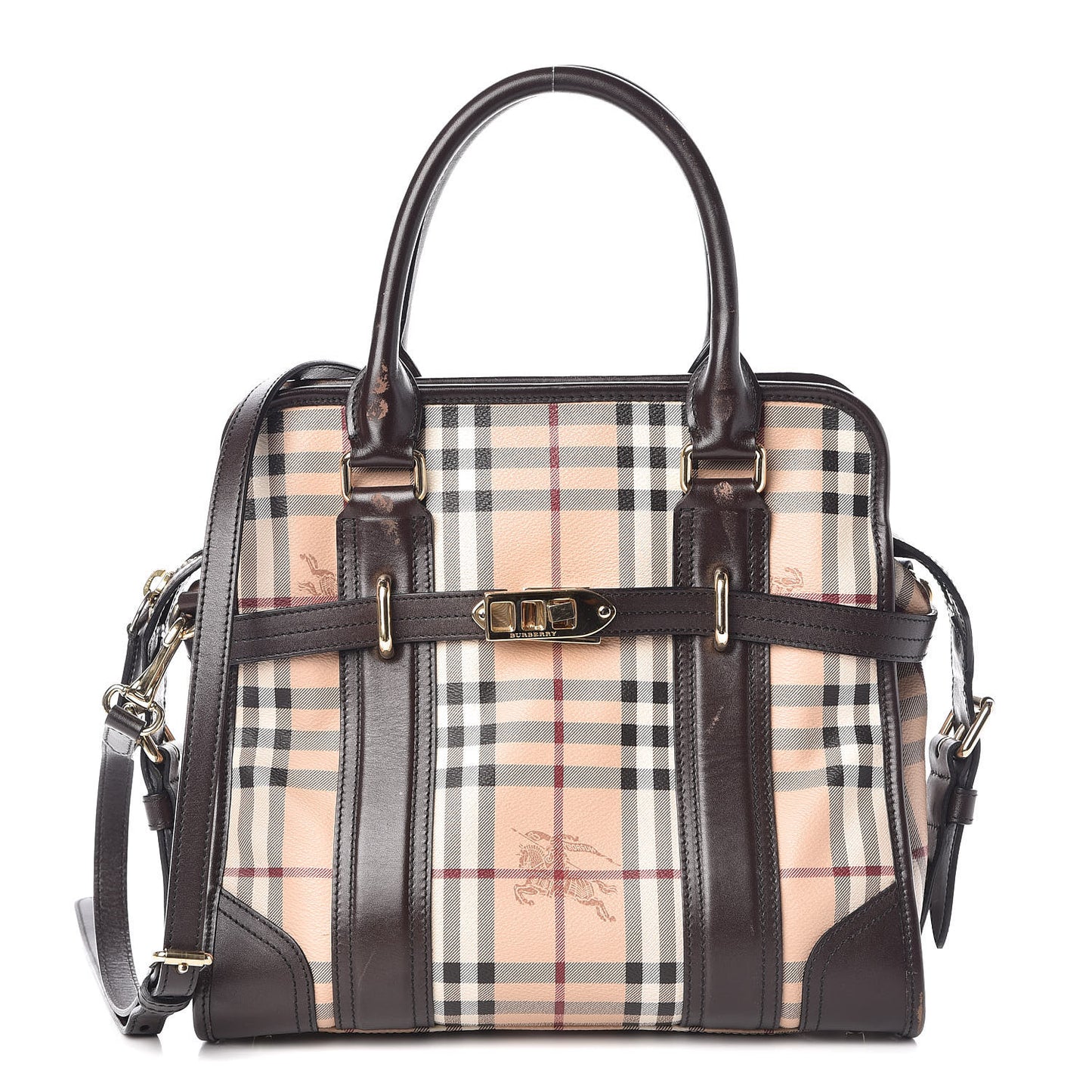 Haymarket Check Minford Portrait Tote Chocolate