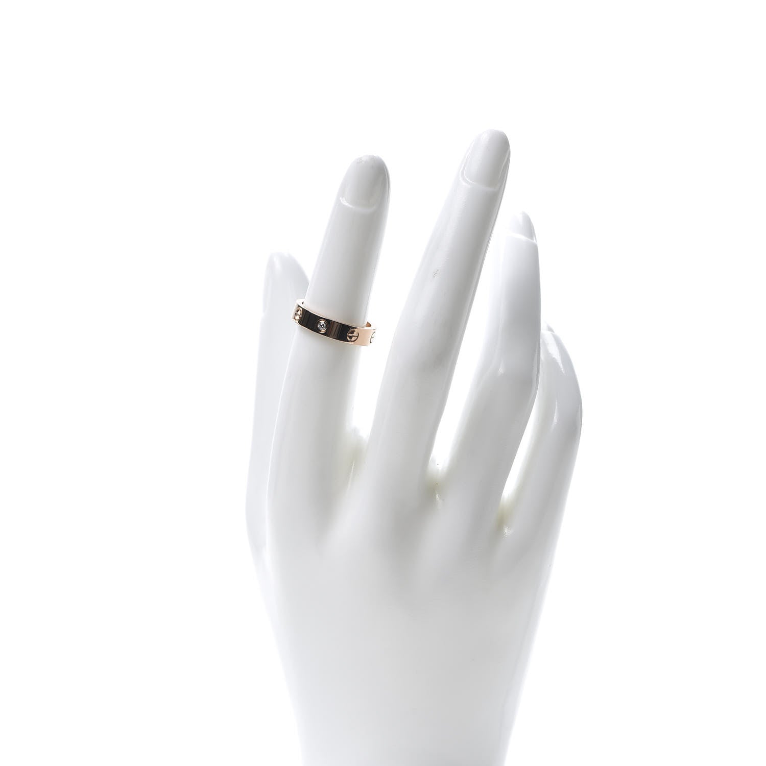 Cartier 18K Pink Gold Diamond 3.5mm LOVE Wedding Band Ring 51 5.75 2 of 5