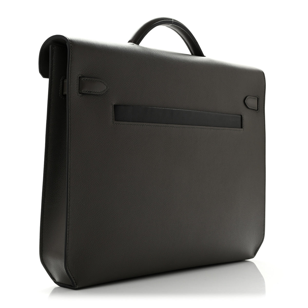 Hermes Evercolor Evergrain Barenia Kelly Depeches 36 Briefcase Vert De Gris Black Fauve 3 of 10