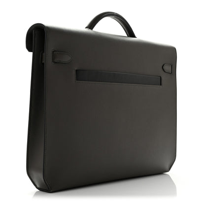 Hermes Evercolor Evergrain Barenia Kelly Depeches 36 Briefcase Vert De Gris Black Fauve 3 of 10