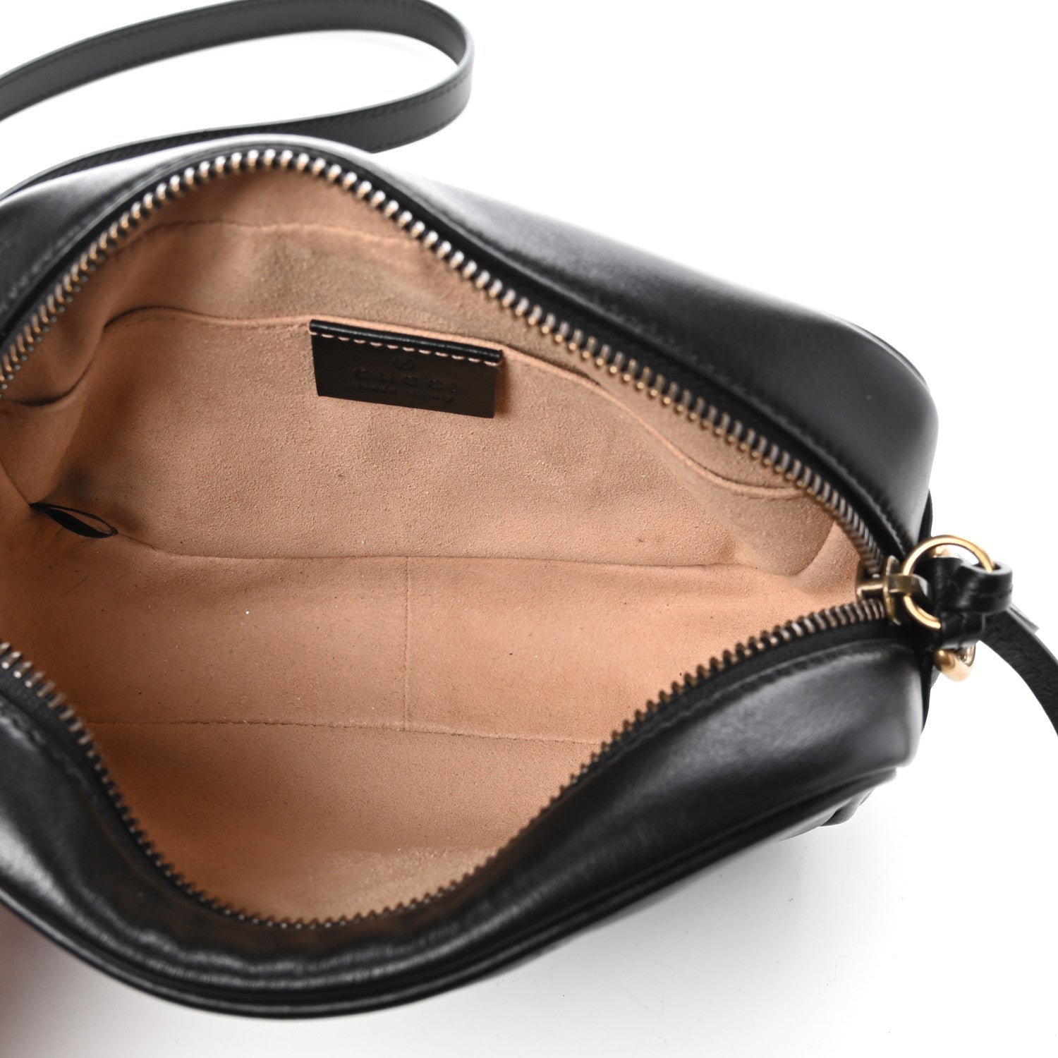 Gucci Calfskin Matelasse Mini GG Marmont Chain Shoulder Bag Black 5 of 9