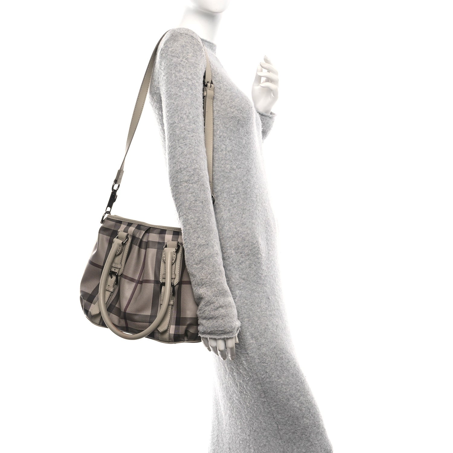 Burberry Smoked Check Small Northfield Tote Trench 2 of 15