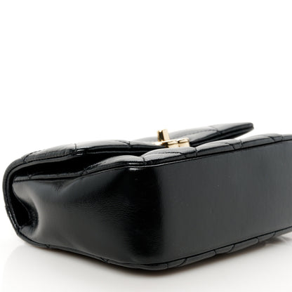 Chanel Shiny Lambskin Quilted Mini Coco Trip Flap Bag Black 16 of 19