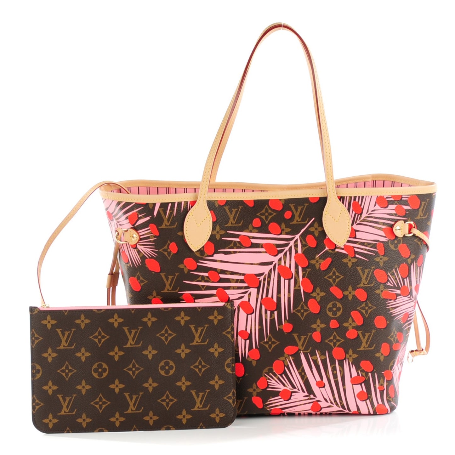 Monogram Jungle Dots Neo Neverfull MM Sugar Pink Poppy
