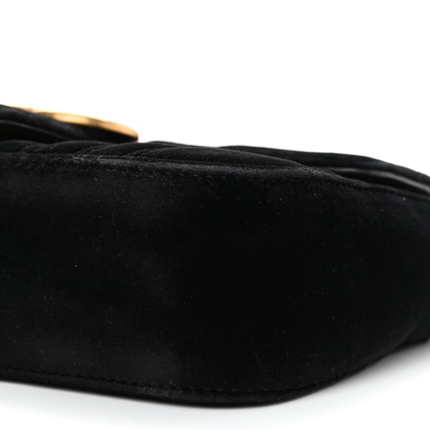 Velvet Matelasse Mini GG Marmont Shoulder Bag Black