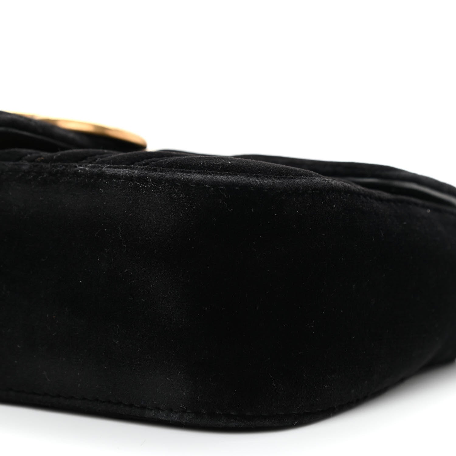 Gucci Velvet Matelasse Mini GG Marmont Shoulder Bag Black 8 of 11
