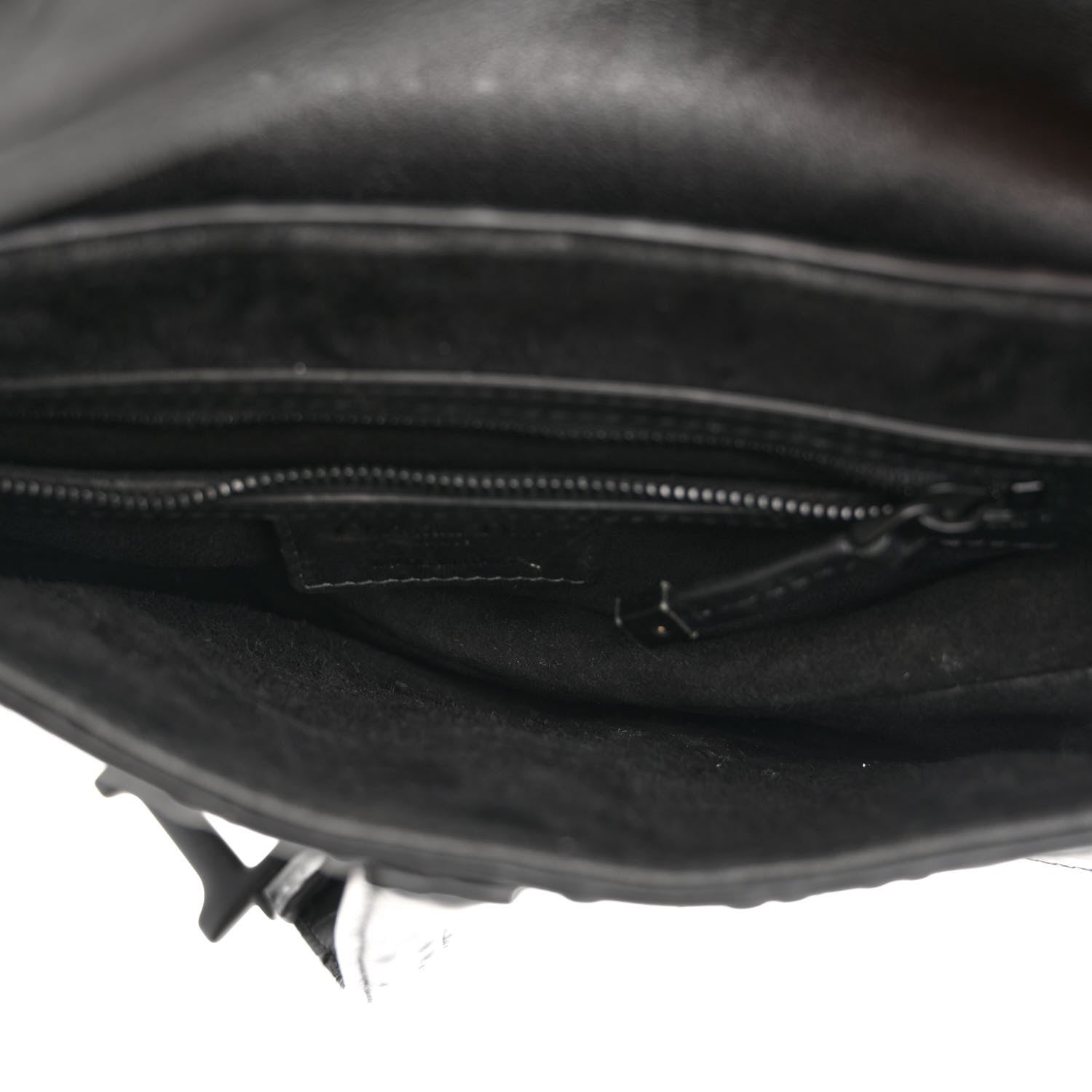 Christian Dior Calfskin Embossed Oblique Saddle Bag Black 5 of 10