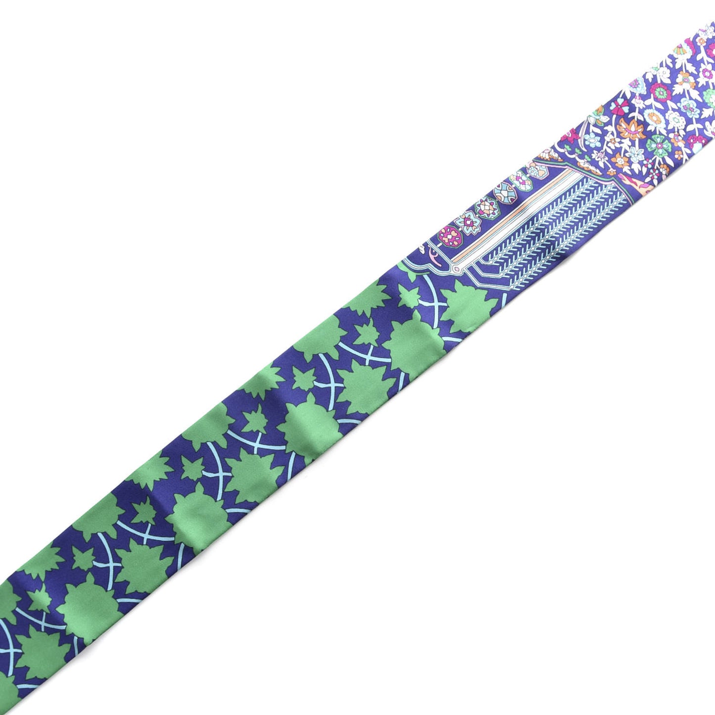 Silk Tapis Persans Twilly Vert Bleu Fuchsia