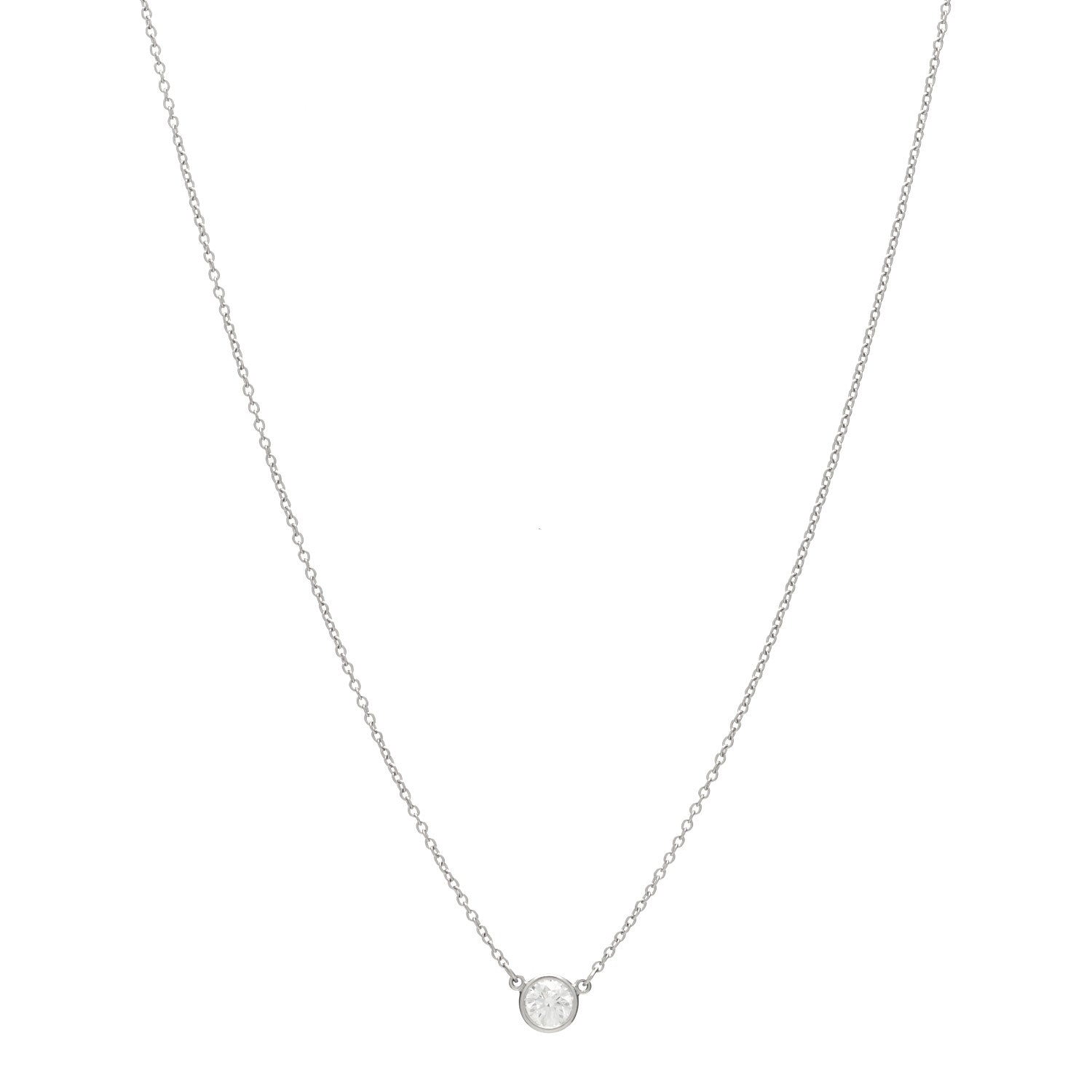 Tiffany Platinum Diamond .40ct Elsa Peretti Diamonds by the Yard Pendant Necklace 1 of 5