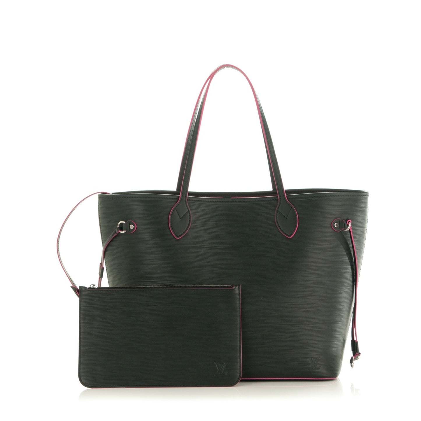 Epi Neverfull MM Black Hot Pink