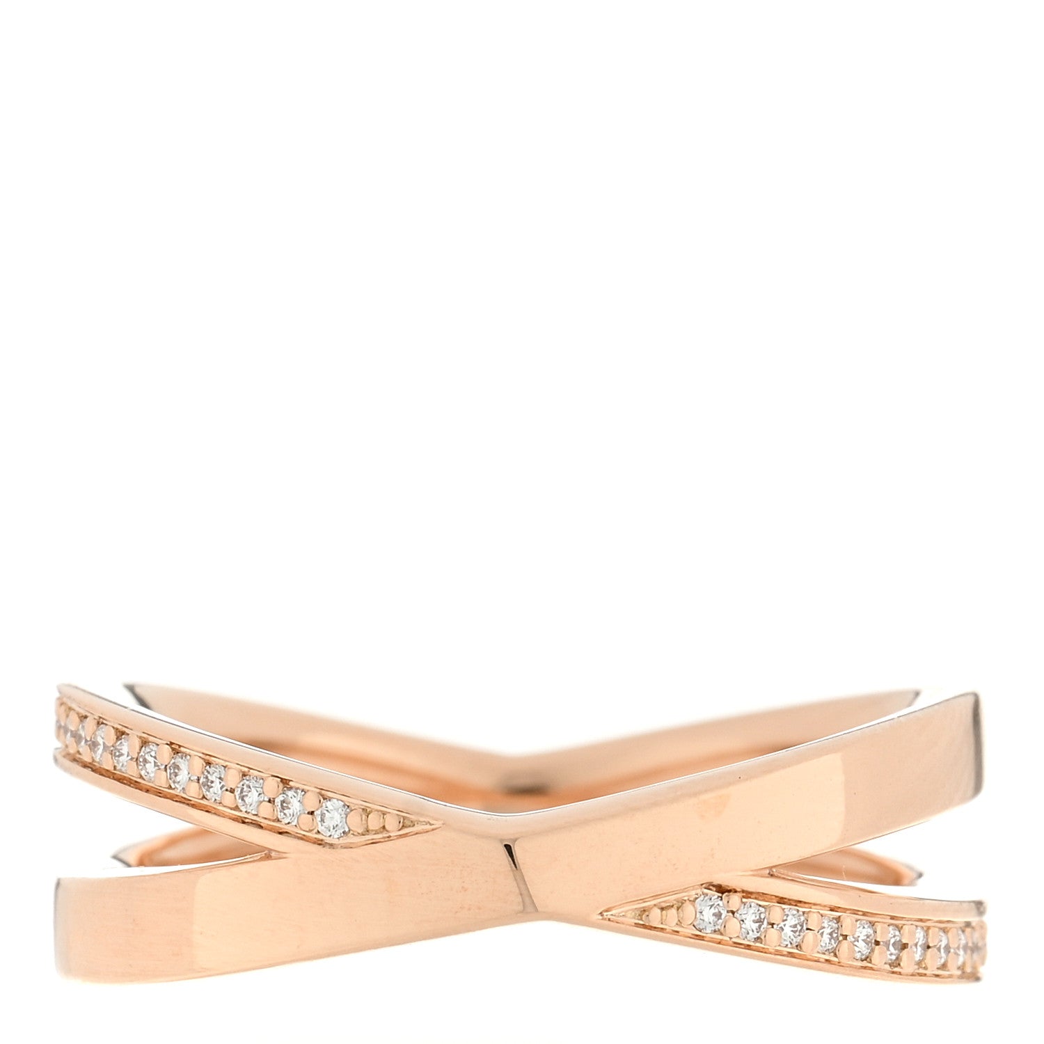 Tiffany 18K Rose Gold Diamond Atlas X Narrow Ring 52 6 1 of 4