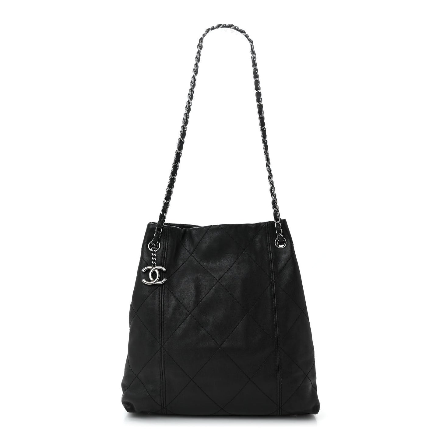 Lambskin Quilted Small Soft Touch Shoulder Bag Black