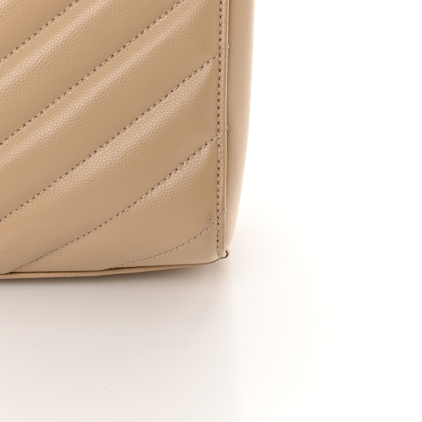 Grain de Poudre Matelasse Chevron Medium Tribeca Shopping Bag Nude Powder