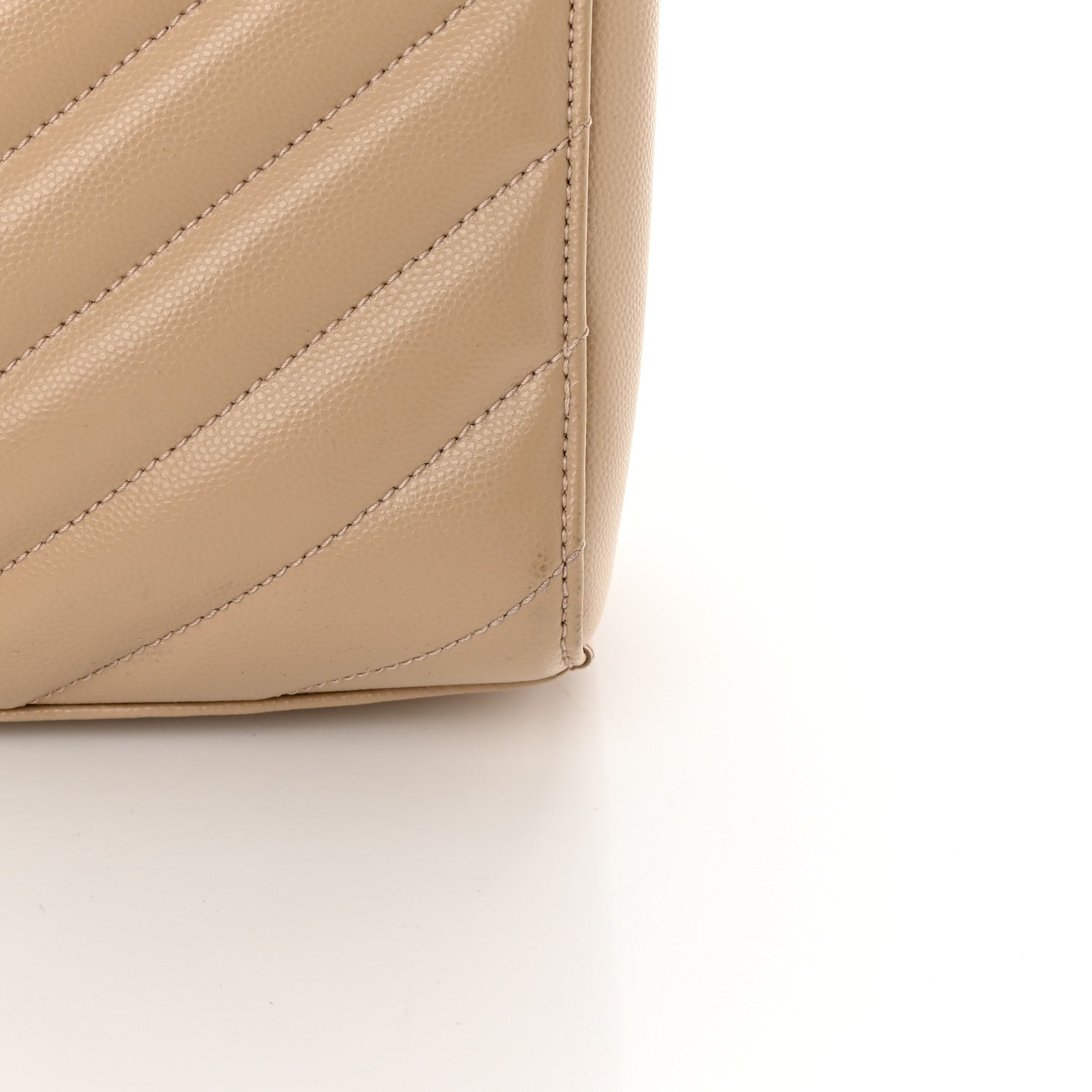Saint Laurent Grain de Poudre Matelasse Chevron Medium Tribeca Shopping Bag Nude Powder 12 of 13