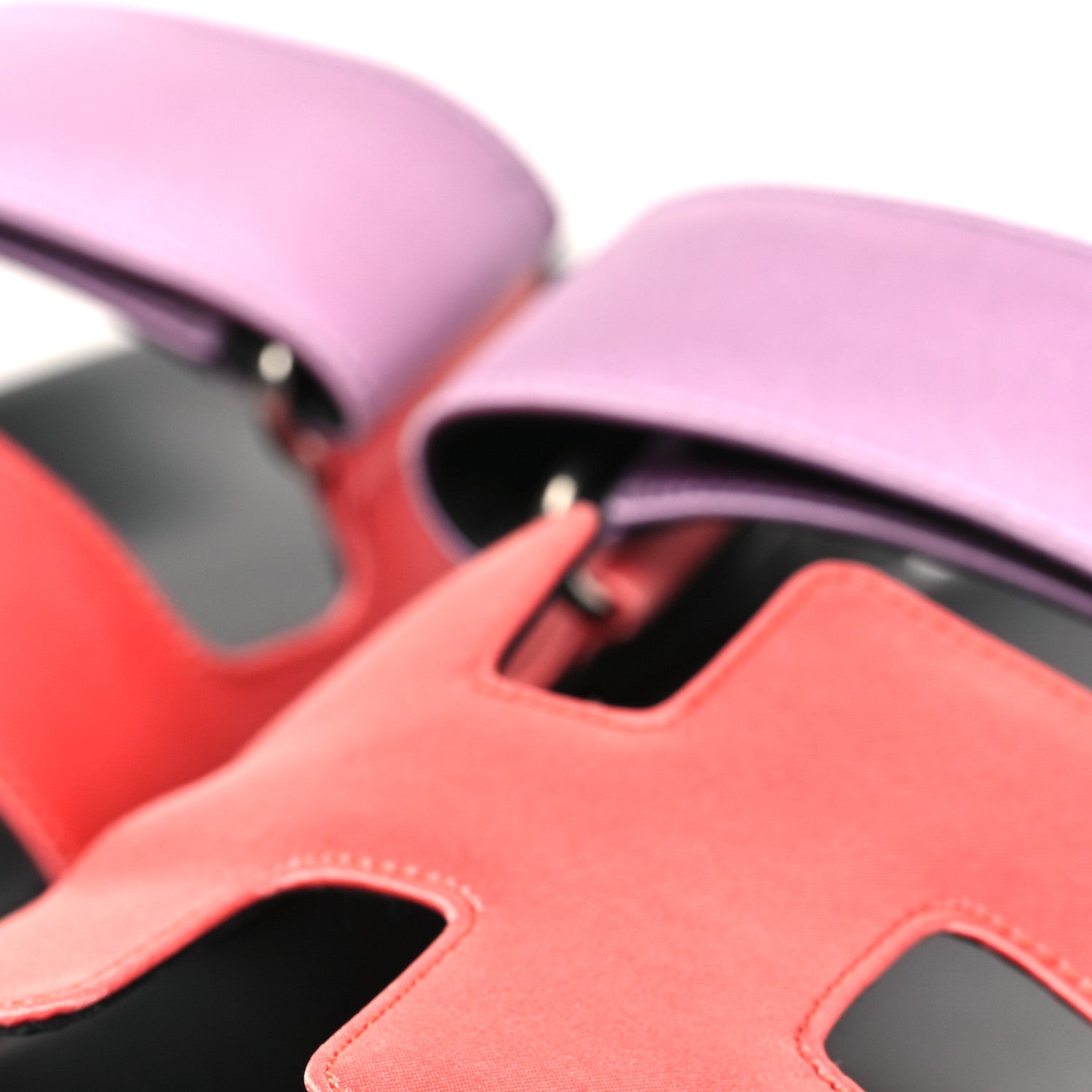 Hermes Satin Crepe Chypre Sandals 37.5 Rose Peche Violet Petale 11 of 12