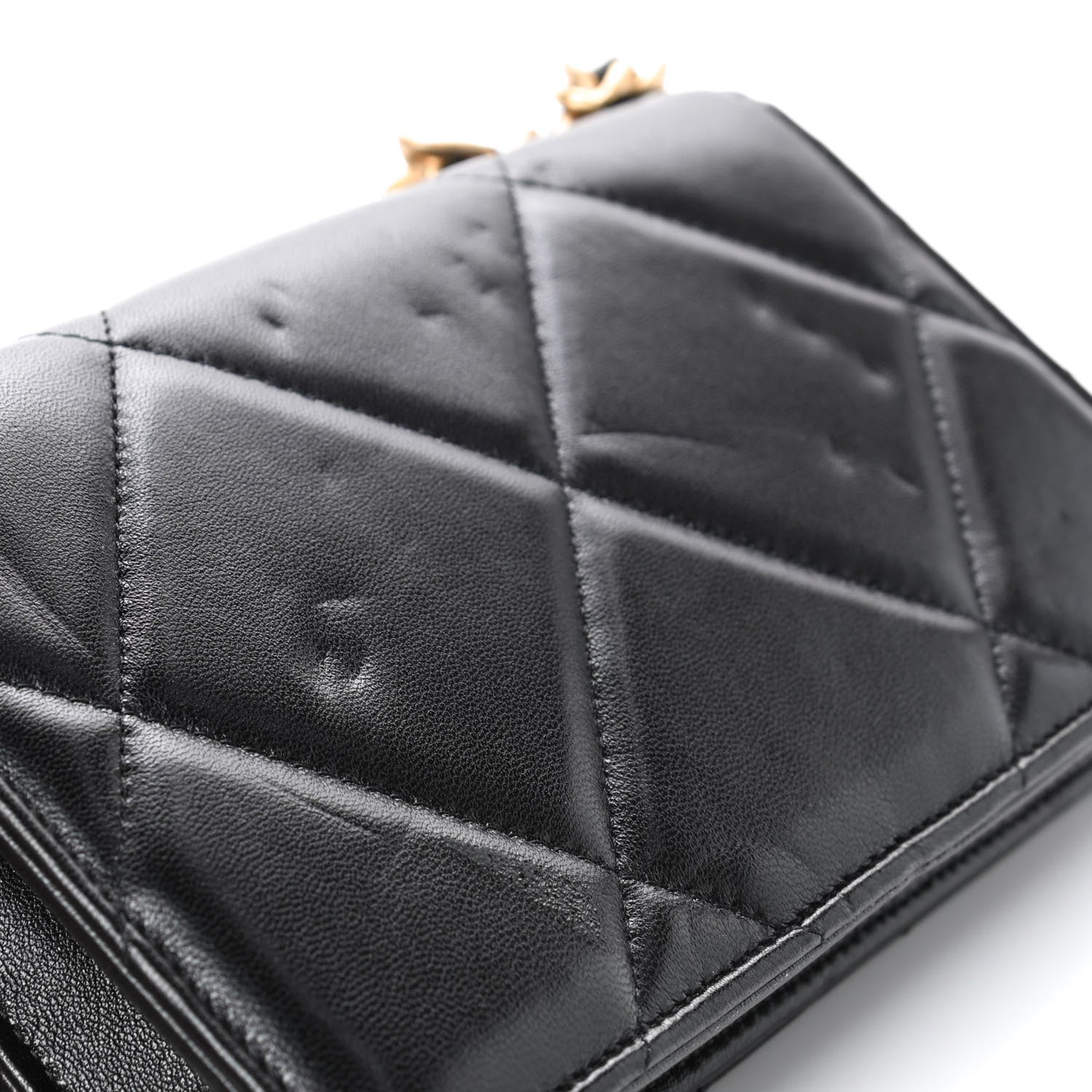Chanel Lambskin Quilted Chanel 19 Wallet On Chain WOC Black 5 of 5