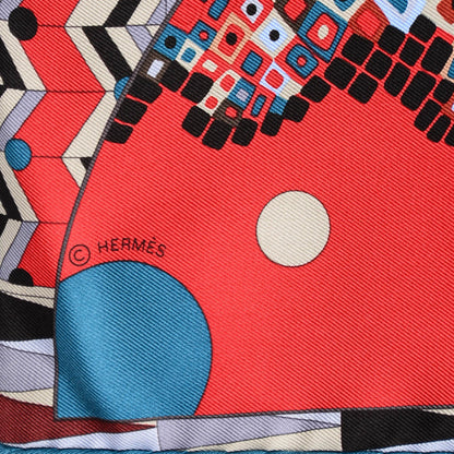 Hermes Silk Les Ailes De La Soie Scarf 90 Rouge Brique Bleu Parme 3 of 5