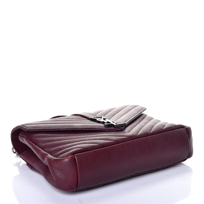 Saint Laurent Sheepskin Matelasse Chevron Monogram Medium College Bag Rouge Legion 5 of 10