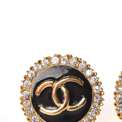 Chanel Crystal Enamel CC Clip On Earrings Gold 5 of 5