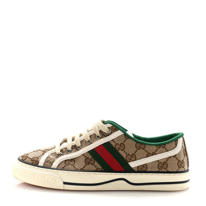 Gucci GG Monogram Web Womens 1977 Tennis Sneakers 35.5 Beige Ebony Mystic White 38 Beige Ebony Mystic White 1 of 8