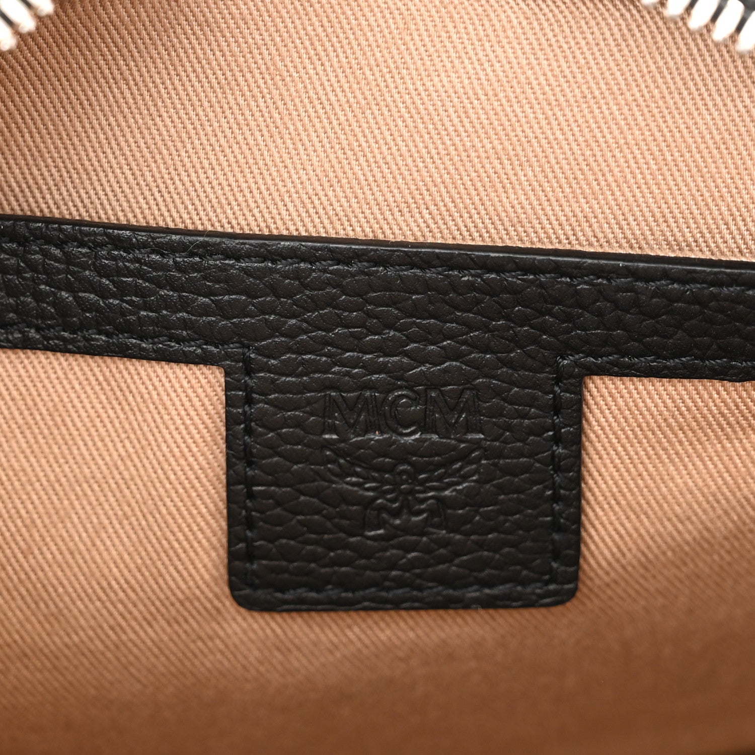 MCM Calfskin Chanswell Studded Camera Bag Black 6 of 10