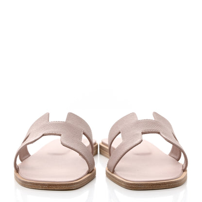 Hermes Epsom Oran Sandals 37 Rose Porcelaine 2 of 8
