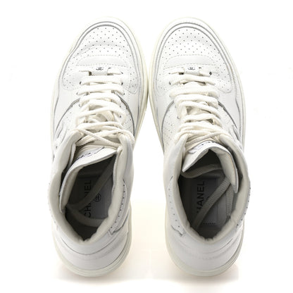 Chanel Calfskin CC High Top Sneaker 38.5 White 2 of 10