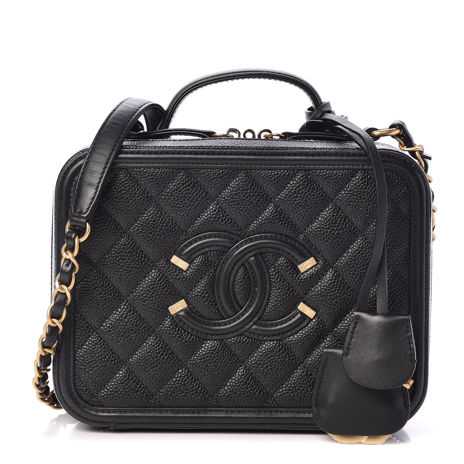 Chanel Caviar Quilted Medium CC Filigree Vanity Case Black 1 of 10